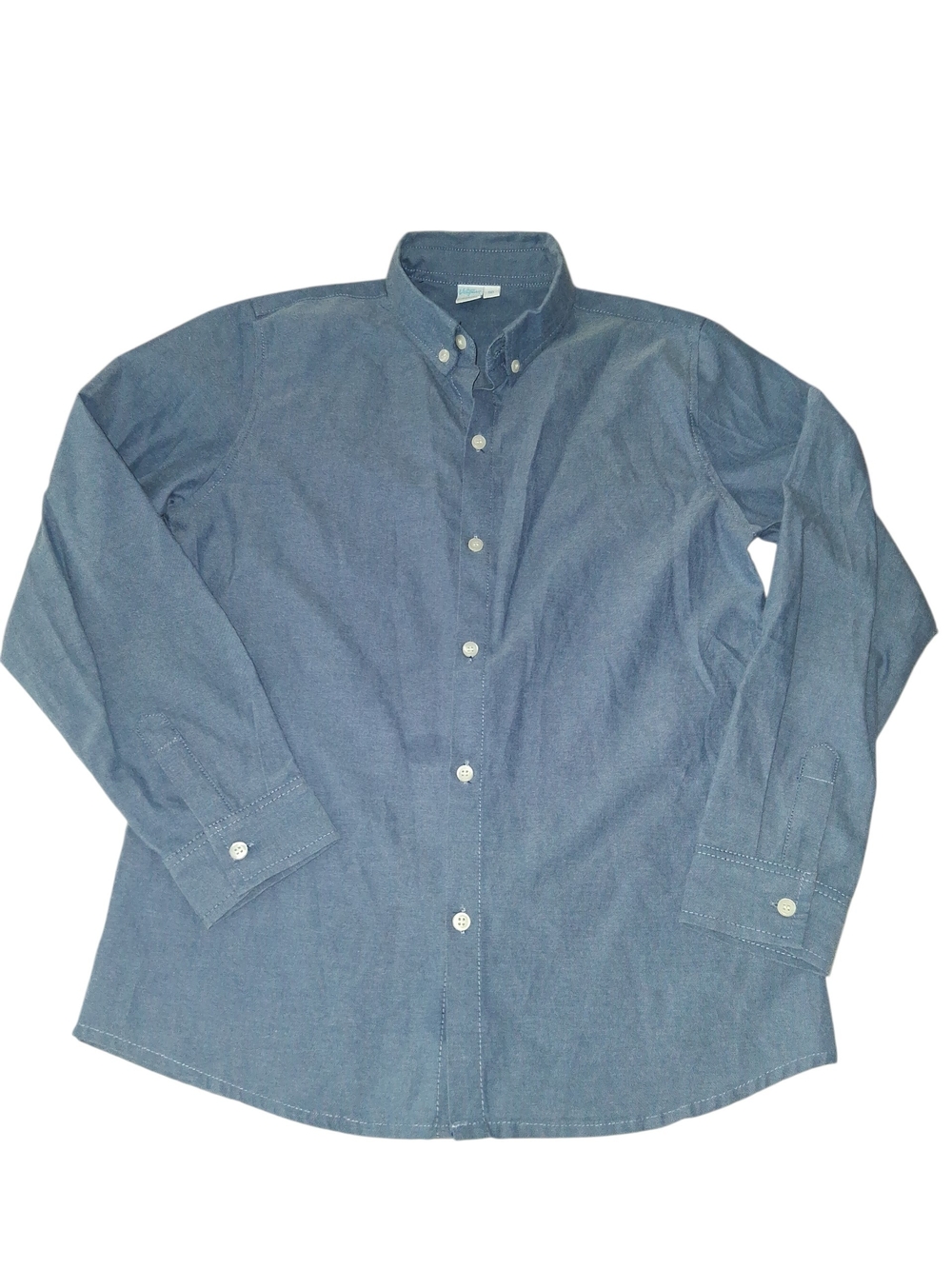 Boys Size 10 Long-Sleeve Button-Down Shirt - Blue